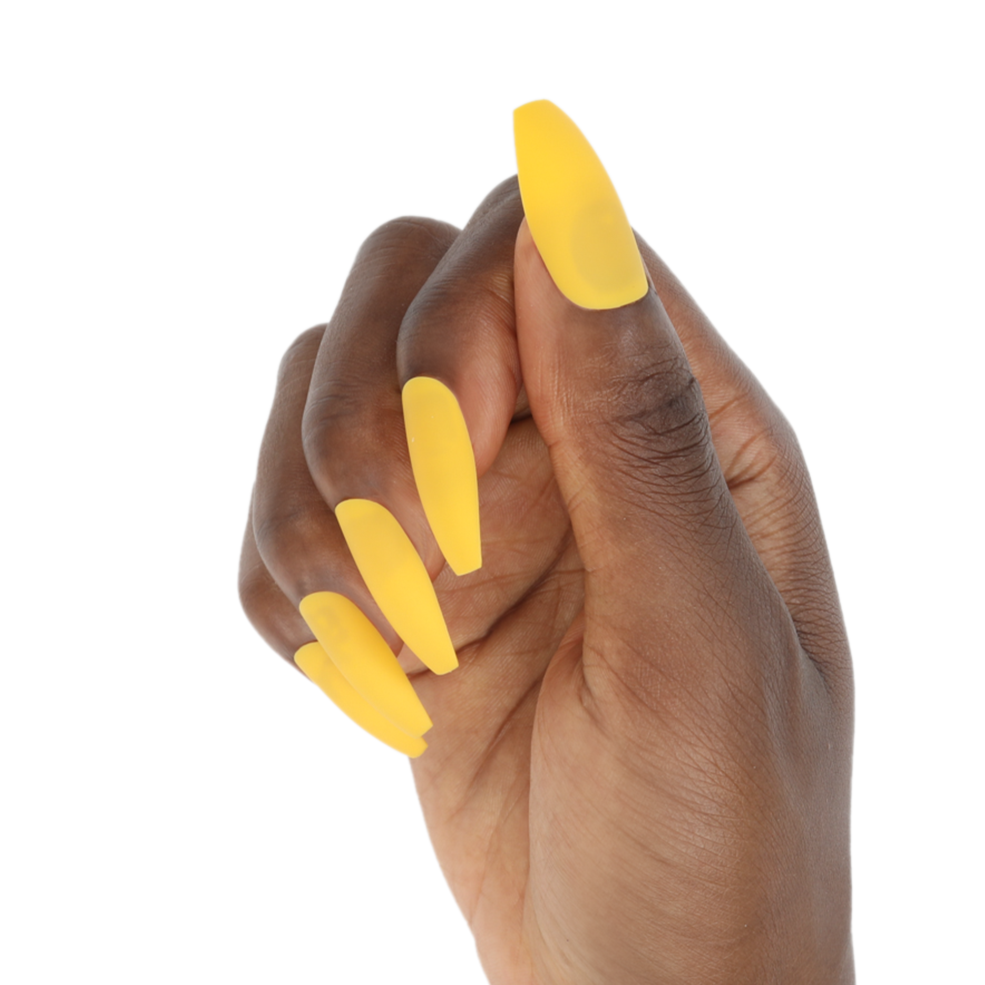 Marmalade Nails Cheddar Matte Yellow Long Coffin Presson Nails