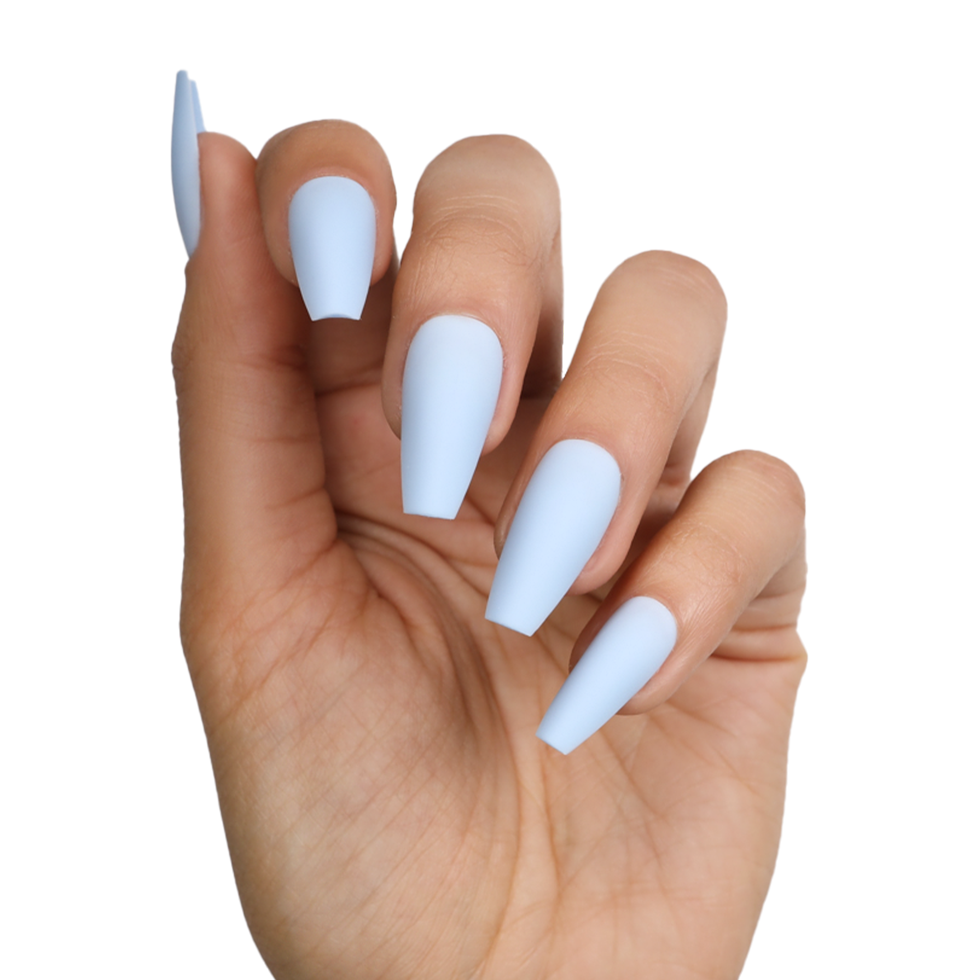 Powder Blue Coffin Press on Nails Matte Frost Finish Marmalade