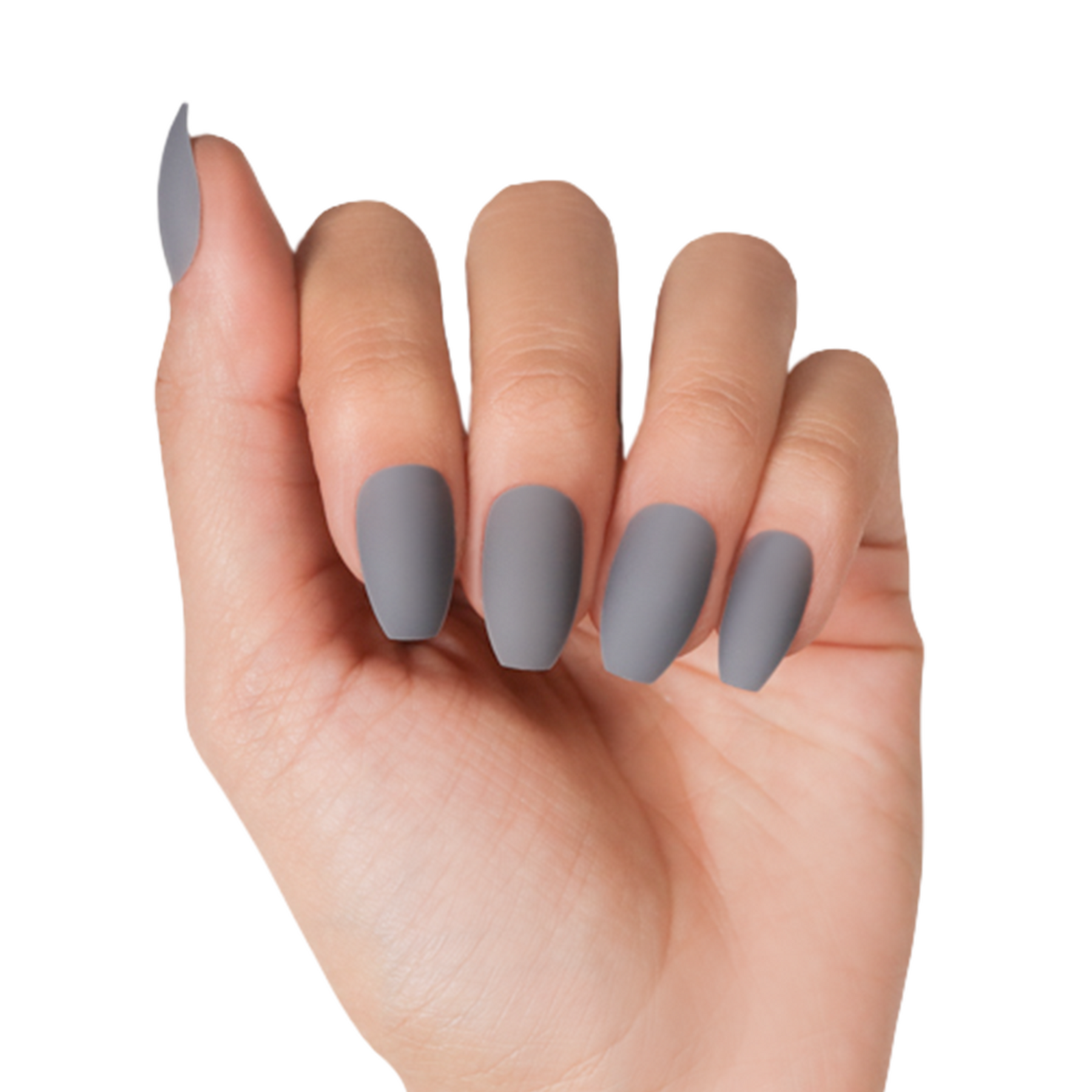 Marmalade Nails Nymeria Grey Matte Coffin Press on Nails